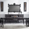 Casa Padrino Luxus Barock Esstisch Grau / Schwarz - Handgefertigter Massivholz Esszimmertisch - Luxus Esszimmer Möbel im Barockstil - Barock Möbel - Barock Einrichtung