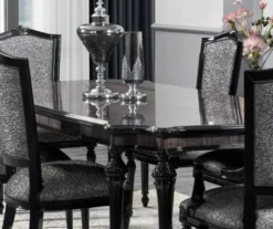Casa Padrino Luxus Barock Esstisch Grau / Schwarz - Handgefertigter Massivholz Esszimmertisch - Luxus Esszimmer Möbel im Barockstil - Barock Möbel - Barock Einrichtung