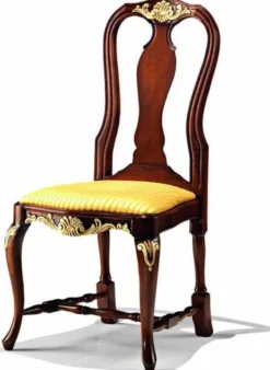 Casa Padrino Luxus Barock Esszimmer Stuhl Dunkelbraun / Gold - Made in Italy