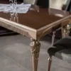 Casa Padrino Luxus Barock Esszimmer Set Grün / Silber / Kupfer / Gold - 1 Esstisch & 6 Esszimmerstühle - Barock Esszimmer Möbel - Edel & Prunkvoll