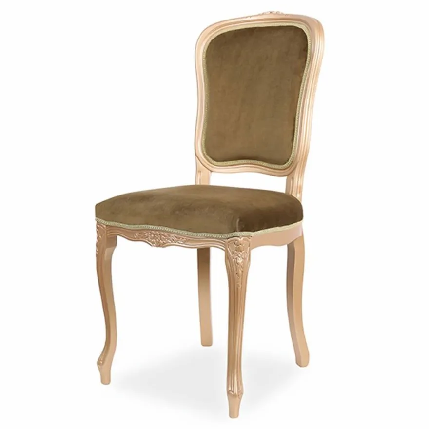 Casa Padrino Luxus Barock Esszimmer Stuhl Olivgrün / Beige H. 100 cm