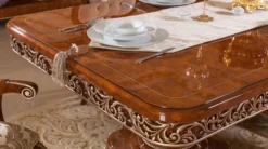 Casa Padrino Luxus Barock Esszimmer Set Braun / Gold / Bronze - 1 Barock Esstisch & 6 Barock Esszimmerstühle - Barock Esszimmer Möbel - Luxus Möbel im Barockstil - Edel & Prunkvoll