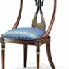 Casa Padrino Luxus Barock Esszimmer Stuhl Blau / Braun H. 98 cm - Made in Italy