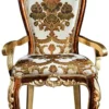 Casa Padrino Luxus Barock Esszimmer Stuhl Set mit Armlehnen und elegantem Muster 57 x 54 x H. 115 cm - Edles Küchen Stühle 6er Set im Barockstil - Barock Esszimmer Möbel