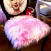 Casa Padrino Luxus Barock Esszimmer Stuhl Marilyn Monroe Rosa / Schwarz - Handgefertigter Pop Art Designer Stuhl mit Kunstfell - Barock Esszimmer Möbel