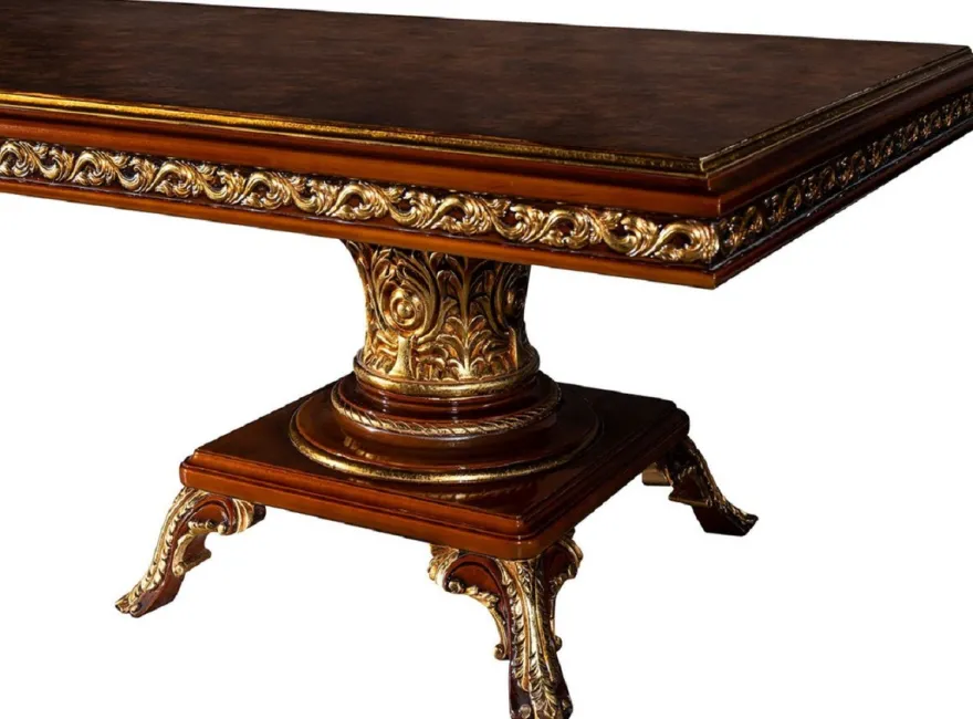 Casa Padrino Luxus Barock Esszimmer Set Braun / Gold - 1 Riesiger Barock Esstisch & 14 Barock Esszimmerstühle - Barock Esszimmer Möbel - Luxus Möbel im Barockstil - Edel & Prunkvoll