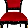 Casa Padrino Luxus Barock Esszimmer Set Bordeauxrot / Schwarz / Gold 50 x 50 x H. 110 cm - 4 handgefertigte Massivholz Esszimmerstühle mit Samtstoff - Barock Esszimmermöbel
