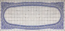 Casa Padrino Luxus Barock Esstisch - Handgefertigter Schmiedeeisen Küchentisch mit Naturstein Mosaik Fliesen Tischplatte - Garten Tisch - Terrassen Tisch - Garten Terrassen Esszimmer Möbel