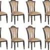 Casa Padrino Luxus Barock Esszimmer Stuhl 8er Set Hellbraun - Barock Möbel