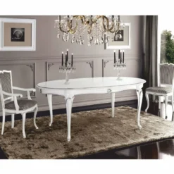Casa Padrino Luxus Barock Esszimmer Stuhl Silber / Schwarz / Weiß / Silber - Barock Möbel - Made in Italy