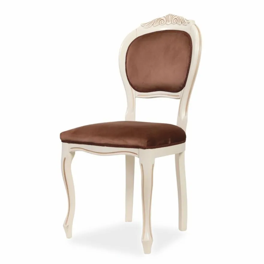 Casa Padrino Luxus Barock Esszimmer Stuhl Braun / Weiß / Beige H. 101 cm - Esszimmer Möbel