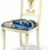 Casa Padrino Luxus Barock Esszimmer Stuhl Blau / Elfenbein / Gold - Made in Italy