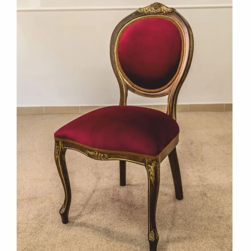 Casa Padrino Luxus Barock Esszimmer Stuhl Bordeauxrot / Braun / Gold H. 105 cm - Barock Möbel