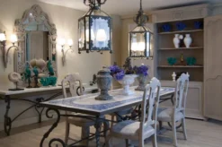 Casa Padrino Luxus Barock Esstisch Untergestell Grau / Messingfarben - Handgeschmiedetes Schmiedeeisen Gestell - Esszimmer Garten Terrassen Möbel