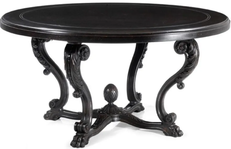 Casa Padrino Luxus Barock Esstisch Antik Schwarz Ø 150 cm - Made in Italy