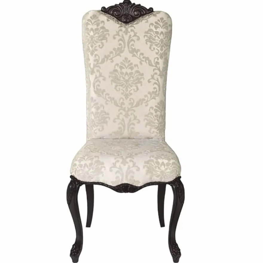 Casa Padrino Luxus Barock Esszimmer Stuhl Hellgrau / Schwarz H. 120 cm - Barock Möbel