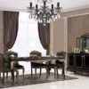 Casa Padrino Luxus Barock Esszimmer Stuhl Schwarz / Gold H. 110 cm - Barock Esszimmer Möbel