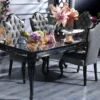Casa Padrino Luxus Barock Esstisch Schwarz / Braun 210 x 110 x H. 78 cm - Edler Massivholz Küchentisch mit Glasplatte und Spiegelglas - Barock Esszimmer Möbel - Luxus Qualität - Made in Italy