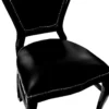 Casa Padrino Luxus Barock Esszimmer Set Schwarz / Schwarz 45 x 47 x H. 99 cm - 4 handgefertigte Massivholz Esszimmerstühle mit Echtleder - Barock Esszimmermöbel