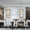 Casa Padrino Luxus Barock Esszimmer Stuhl Creme / Schwarz / Gold - Prunkvoller Barockstil Küchen Stuhl - Luxus Esszimmer Möbel im Barockstil - Barock Möbel - Edel & Prunkvoll