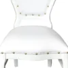 Casa Padrino Luxus Barock Esszimmer Set Weiß / Weiß 45 x 47 x H. 99 cm - 4 handgefertigte Esszimmerstühle mit Kunstleder - Barock Esszimmermöbel