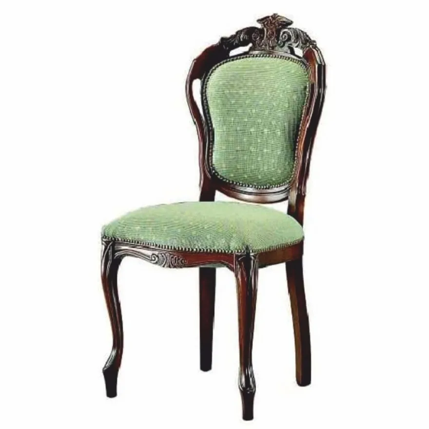 Casa Padrino Luxus Barock Esszimmer Stuhl 4er Set Grün / Dunkelbraun H. 100 cm - Barock Esszimmer Möbel