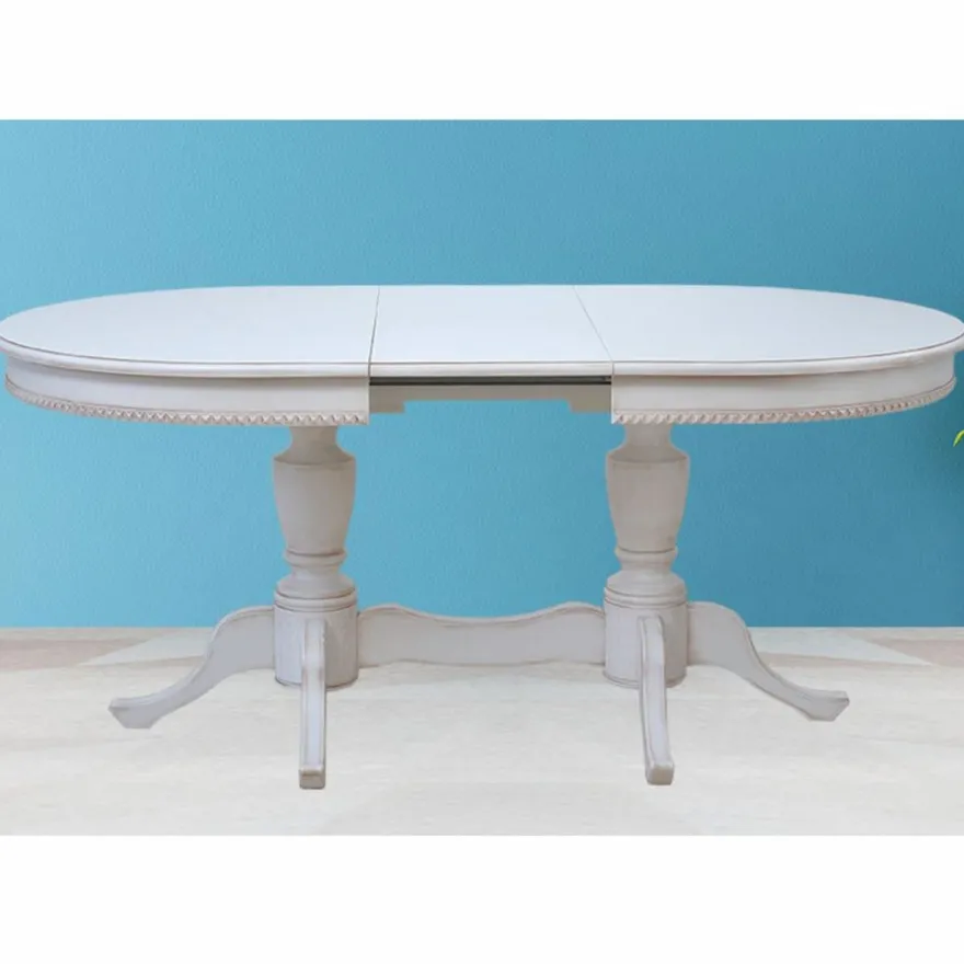 Casa Padrino Luxus Barock Esstisch Weiß 160-200 cm - Barock Esszimmer Möbel
