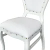 Casa Padrino Luxus Barock Esszimmer Set Weiß / Weiß 45 x 47 x H. 99 cm - 6 handgefertigte Esszimmerstühle mit Kunstleder - Barock Esszimmermöbel
