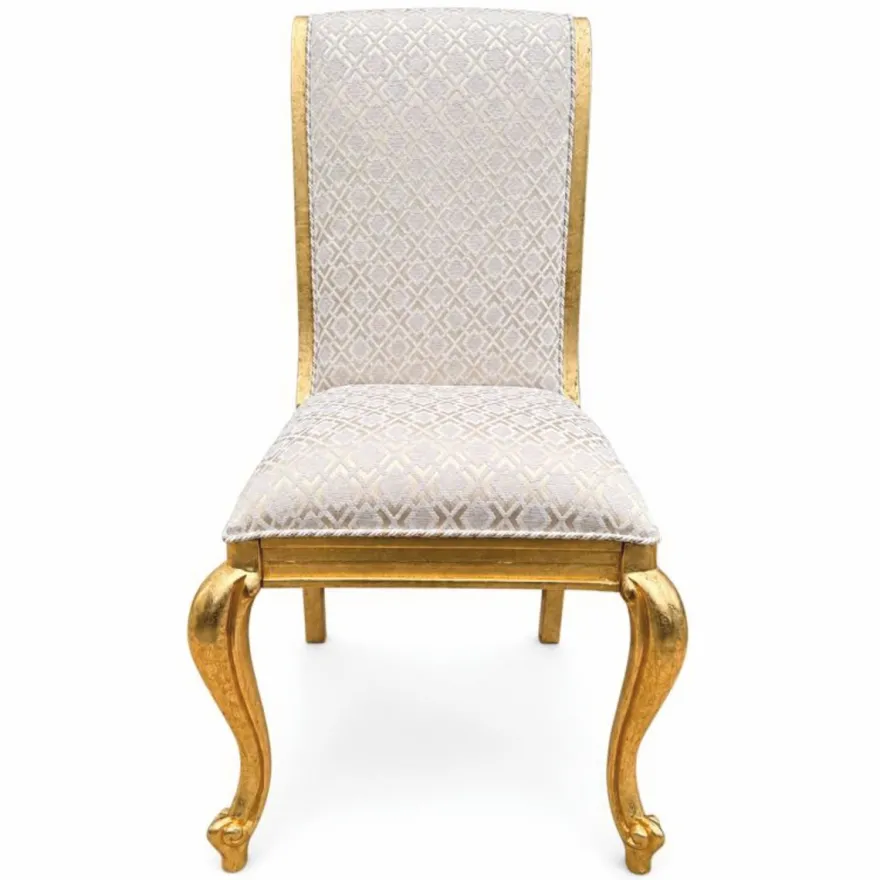 Casa Padrino Luxus Barock Esszimmer Stuhl 6er Set Weiß / Gold - Prunkvolle Barock Esszimmer Möbel