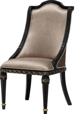 Casa Padrino Luxus Barock Esszimmer Stuhl 6er Set Silber / Schwarz / Gold - Prunkvolle Barockstil Küchen Stühle - Luxus Barockstil Esszimmer Möbel - Barock Esszimmer Möbel - Barockstil Möbel