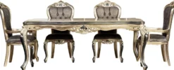 Casa Padrino Luxus Barock Esszimmer Stuhl 6er Set Lila / Antik Gold / Schwarz - Prunkvolle Barockstil Küchen Stühle - Luxus Barockstil Esszimmer Möbel - Barock Esszimmer Möbel - Barockstil Möbel