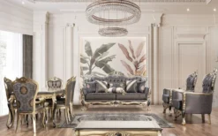 Casa Padrino Luxus Barock Esszimmer Stuhl 6er Set Lila / Antik Gold / Schwarz - Prunkvolle Barockstil Küchen Stühle - Luxus Barockstil Esszimmer Möbel - Barock Esszimmer Möbel - Barockstil Möbel
