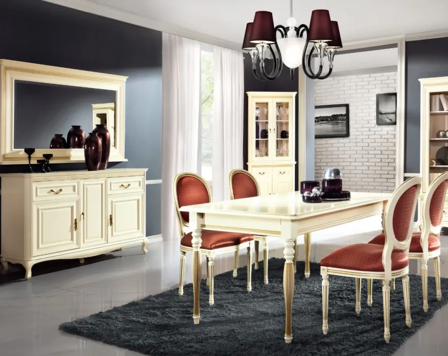 Casa Padrino Luxus Barock Esstisch Creme / Gold 130-330 x 100 x H. 77,5 cm - Ausziehbarer Küchentisch