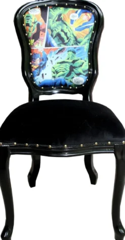 Casa Padrino Luxus Barock Esszimmer Set Comic Mehrfarbig / Schwarz 55 x 54 x H. 103 cm - 6 handgefertigte Esszimmerstühle - Designer Stühle - Barock Esszimmermöbel