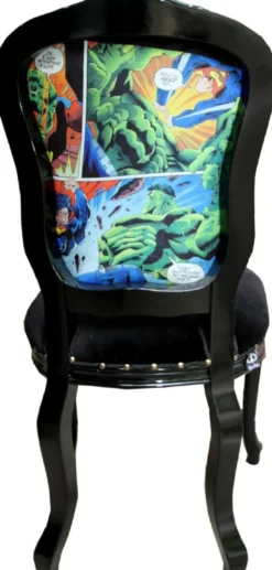 Casa Padrino Luxus Barock Esszimmer Set Comic Mehrfarbig / Schwarz 55 x 54 x H. 103 cm - 6 handgefertigte Esszimmerstühle - Designer Stühle - Barock Esszimmermöbel