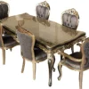 Casa Padrino Luxus Barock Esszimmer Stuhl 6er Set Lila / Antik Gold / Schwarz - Handgefertigte Barockstil Küchen Stühle - Luxus Barockstil Esszimmer Möbel - Barock Esszimmer Möbel
