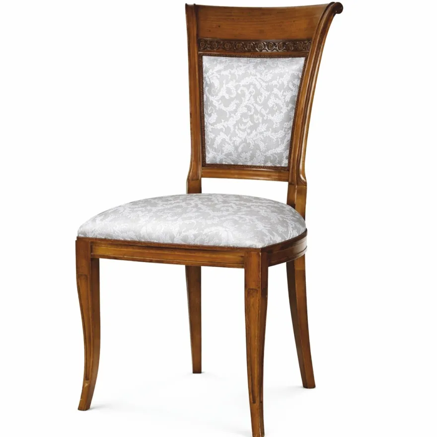 Casa Padrino Luxus Barock Esszimmer Stuhl Silber / Weiß / Braun H. 97,5 cm - Made in Italy