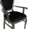 Casa Padrino Luxus Barock Esszimmer Set Schwarz / Silber 60 x 47 x H. 99 cm - 4 handgefertigte Esszimmerstühle mit Armlehnen - Barock Esszimmermöbel