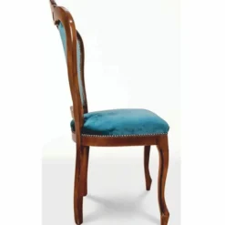 Casa Padrino Luxus Barock Esszimmer Stuhl 6er Set Blau / Braun - Barock Möbel