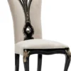 Casa Padrino Luxus Barock Esszimmer Stuhl 6er Set Creme / Schwarz / Gold - Prunkvolle Barockstil Küchen Stühle - Luxus Esszimmer Möbel im Barockstil - Barock Esszimmer Möbel - Barockstil Möbel