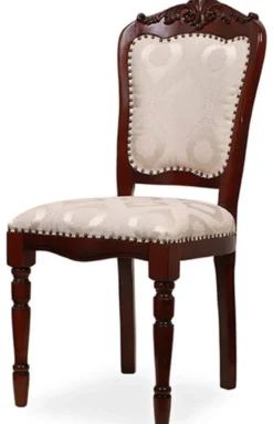 Casa Padrino Luxus Barock Esszimmer Stuhl Gold / Beige / Dunkelbraun H. 104 cm - Barock Esszimmer Möbel
