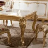 Casa Padrino Luxus Barock Esszimmer Stuhl mit Armlehnen Mehrfarbig / Gold H. 115 cm