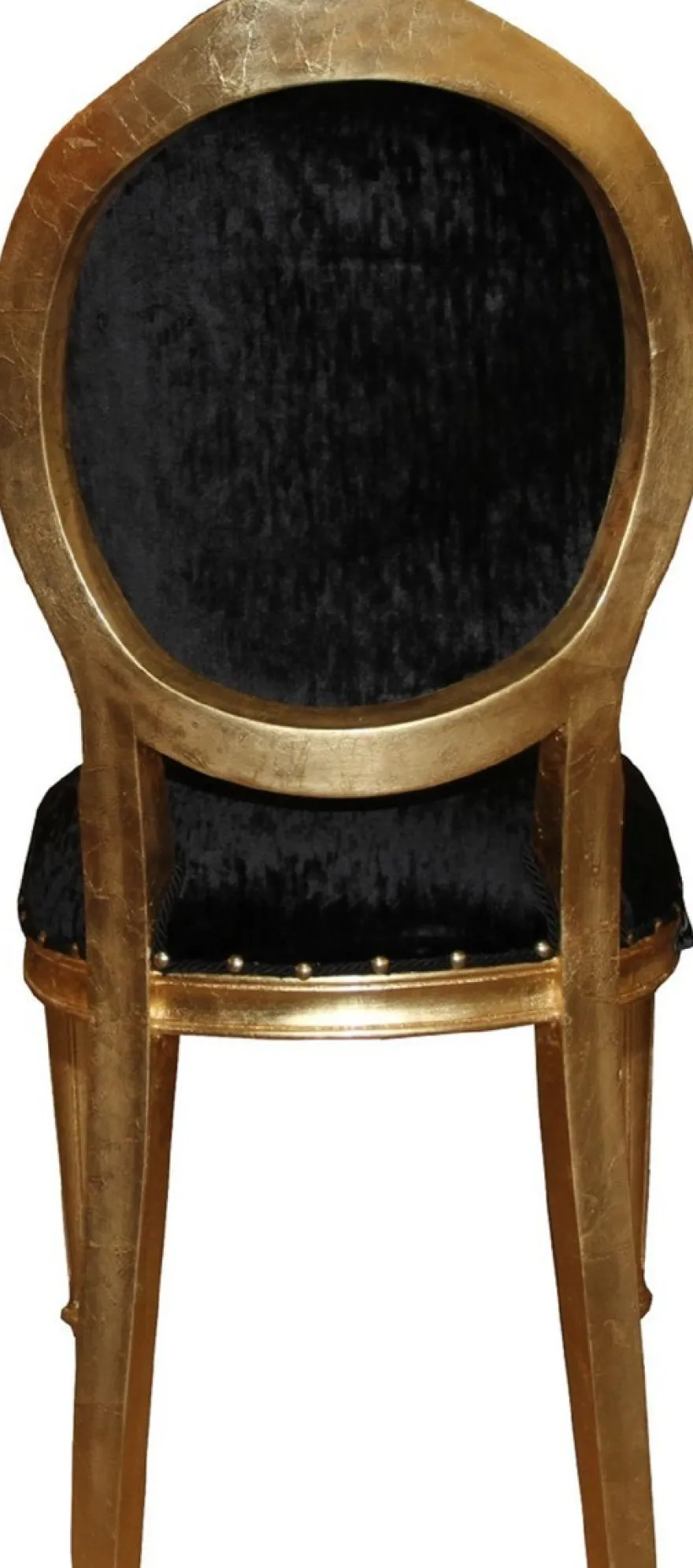 Casa Padrino Luxus Barock Esszimmer Set Medaillon Schwarz / Gold 50 x 52 x H. 99 cm - 4 handgefertigte Esszimmerstühle - Barock Esszimmermöbel