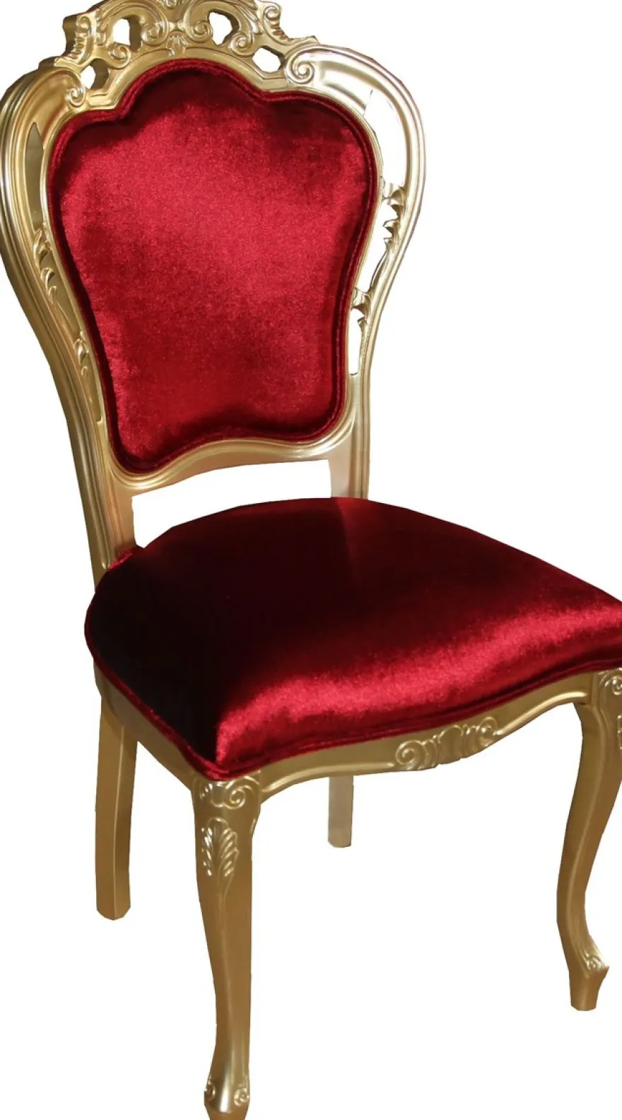 Casa Padrino Luxus Barock Esszimmer Stuhl in Bordeauxrot/Gold - Designer Stuhl - Luxus Qualität