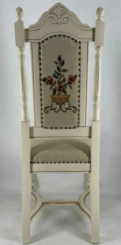 Casa Padrino Luxus Barock Esszimmer Stuhl Grau / Creme / Gold - Barock Esszimmer Möbel