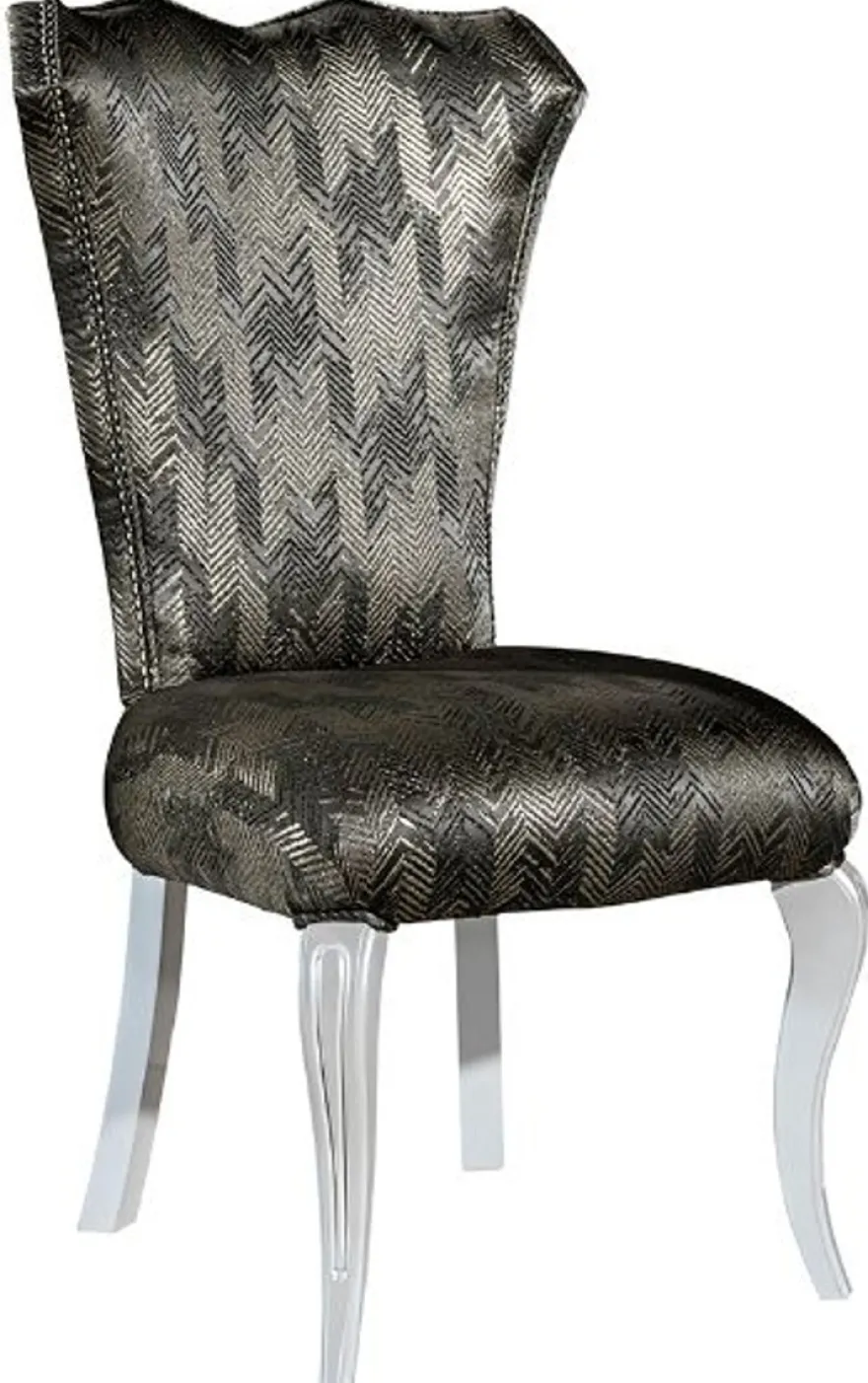 Casa Padrino Luxus Barock Esszimmer Stuhl Set Grün / Gold / Weiß 49 x 56 x H. 102 cm - Edles Küchen Stühle 6er Set - Barock Esszimmer Möbel