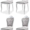 Casa Padrino Luxus Barock Esszimmer Stuhl 4er Set Grau / Weiß H. 107 cm - Barock Esszimmer Möbel