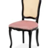 Casa Padrino Luxus Barock Esszimmer Stuhl Rosa / Naturfarben / Schwarz H. 100 cm
