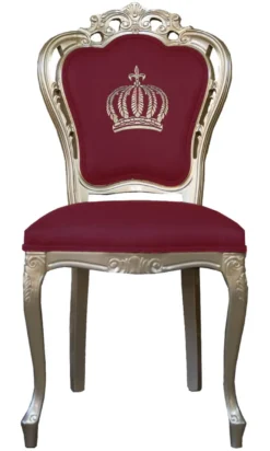 Casa Padrino Luxus Barock Esszimmerstuhl von Harald Glööckler Weinrot / Gold 48 x 54 x 105 cm