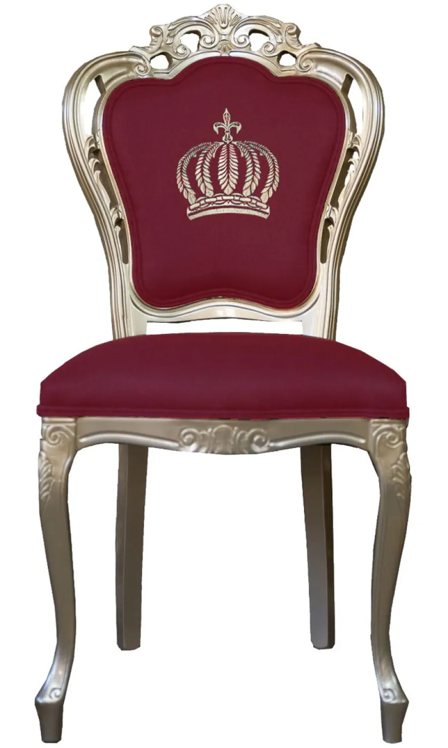Casa Padrino Luxus Barock Esszimmerstuhl von Harald Glööckler Weinrot / Gold 48 x 54 x 105 cm